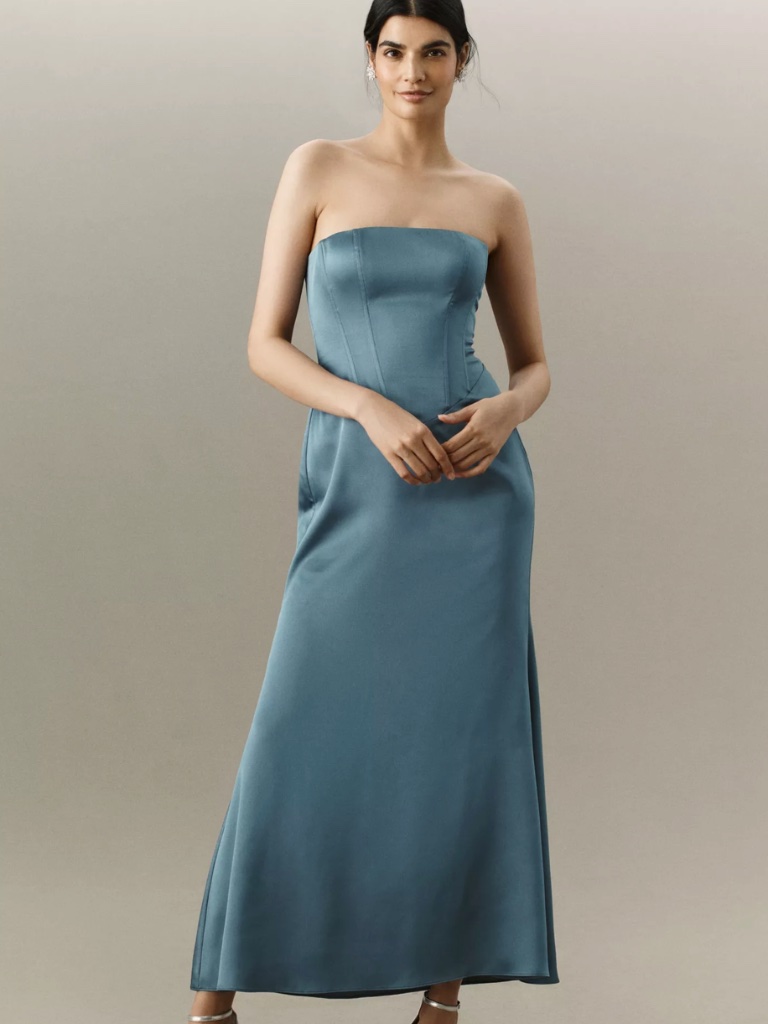 Nwt Anthropologie Mare Mare Slate Blue Small Mermaid Dress